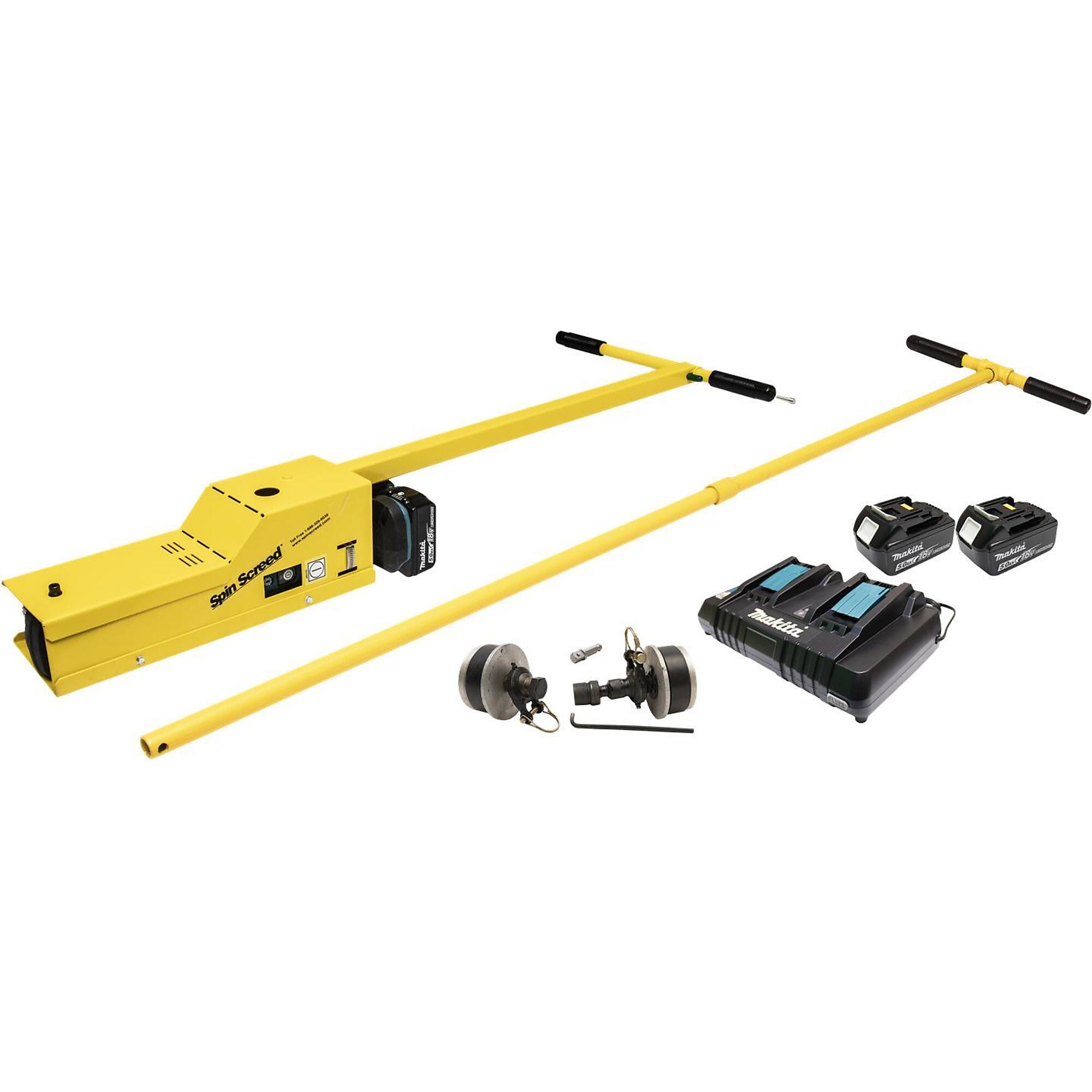 Marshalltown Battery Operated Spin Screed - 36V, 4 18V 5.0Ah Batteries, Model# SPNRSSA18V